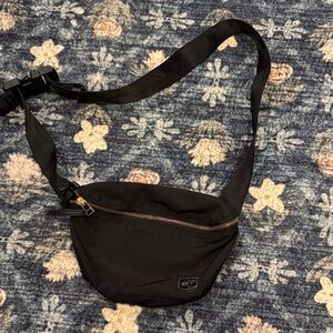 Freshly Picked Black Belt Bag with Gold Zipper
